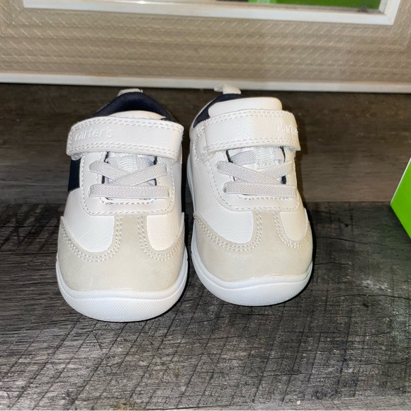 Carter's White and Navy Baby Sneakers - Picture 5 of 6